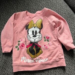 Disney Minnie Mouse Pink Sweatshirt with Gold Accents